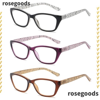 Rosegoods1 แว่นตาอ่านหนังสือ แบบพกพา หรูหรา ป้องกันสายตา กรอบเบาพิเศษ สําหรับผู้ชาย ผู้หญิง