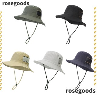 Rosegoods1 หมวกปีกกว้าง กันแดด พับได้ สําหรับผู้ชาย และผู้หญิง เหมาะกับการขี่จักรยาน ตกปลา