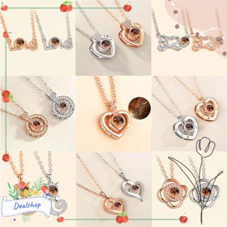 Dealshop สร้อยคอโปรเจคเตอร์ Bijoux จี้เครื่องประดับ วันวาเลนไทน์ ของขวัญโบโฮ คริสตัล I love You