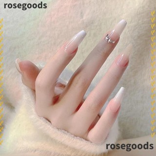 Rosegoods1 เล็บปลอม ถอดออกได้ สไตล์ฝรั่งเศส 24 ชิ้น