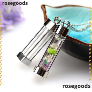 Rosegoods1 สร้อยคอ จี้ขวดน้ํามันหอมระเหย แบบเปิดได้