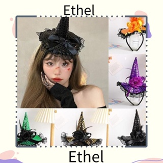 Ethel1 ที่คาดผม ผ้าลูกไม้ ปักเลื่อม รูปแม่มด ตลก สําหรับตกแต่งปาร์ตี้ฮาโลวีน