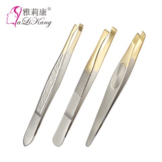 Spot# stainless steel oblique semi-gold-plated eyebrow clip eyebrow pliers eyebrow tweezers trimmer eyebrow clip beauty tool 8jj