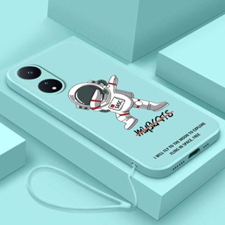 เคสโทรศัพท์มือถือ ซิลิโคนนิ่ม ขอบสี่เหลี่ยม ลายนักบินอวกาศ สําหรับ OPPO A58 4G A 58 A78 4G