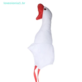 Loveoionia1 ตุ๊กตาน่ารักตลก Goose Shape ผู้ใหญ่เด็กฮาโลวีนคอสเพลย์สัตว์ Hood หมวกฤดูหนาวที่อบอุ่นเครื่องแต่งกาย br