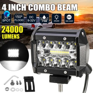 Ft หลอดไฟสปอตไลท์ LED 20 ดวง 60W 24000LM 4 นิ้ว กันน้ํา สําหรับรถยนต์ รถบรรทุก ออฟโร้ด 2 ชิ้น