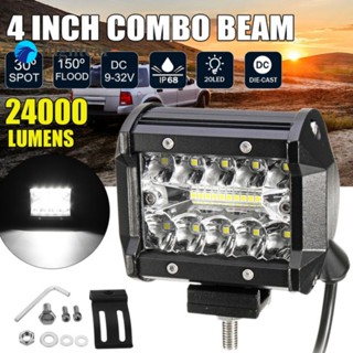 Ft หลอดไฟสปอตไลท์ LED 20 ดวง 60W 24000LM 4 นิ้ว กันน้ํา สําหรับรถยนต์ รถบรรทุก ออฟโร้ด 2 ชิ้น