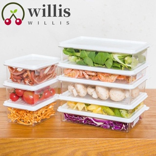 Willis กล่องพลาสติก ทรงสี่เหลี่ยมผืนผ้า พร้อมฝาปิด วางซ้อนกันได้ อเนกประสงค์ สําหรับเก็บผลไม้ ในตู้เย็น