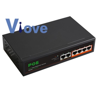 สวิตช์เครือข่าย POE 6 พอร์ต 100Mbps สีดํา พร้อมฟังก์ชั่น VLAN สําหรับกล้องวงจรปิด ปลั๊ก US