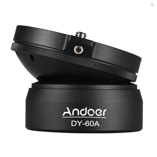 Audioworld Andoer DY-60A ขาตั้งกล้องอลูมิเนียมอัลลอยด์ 15 สําหรับถ่ายภาพพาโนรามา° ตัวปรับระดับฟองสบู่ พร้อมสกรู 1/4 นิ้ว แบบเปลี่ยน สําหรับกล้อง DSLR