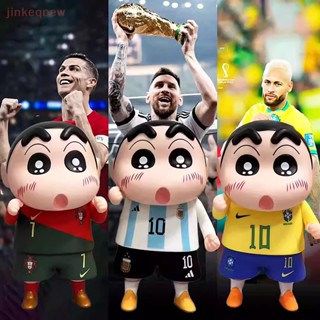 Jkth ฟิกเกอร์ PVC รูปการ์ตูนชินจัง Lionel Messi Cristiano Ronaldo Neymar ของเล่นสําหรับเด็ก