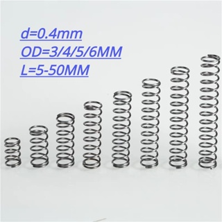【XCF】Sus304 สายสปริงบีบอัด เส้นผ่าศูนย์กลาง 0.4 มม. OD3-4-5-6 มม. ยาว 5-50 มม.