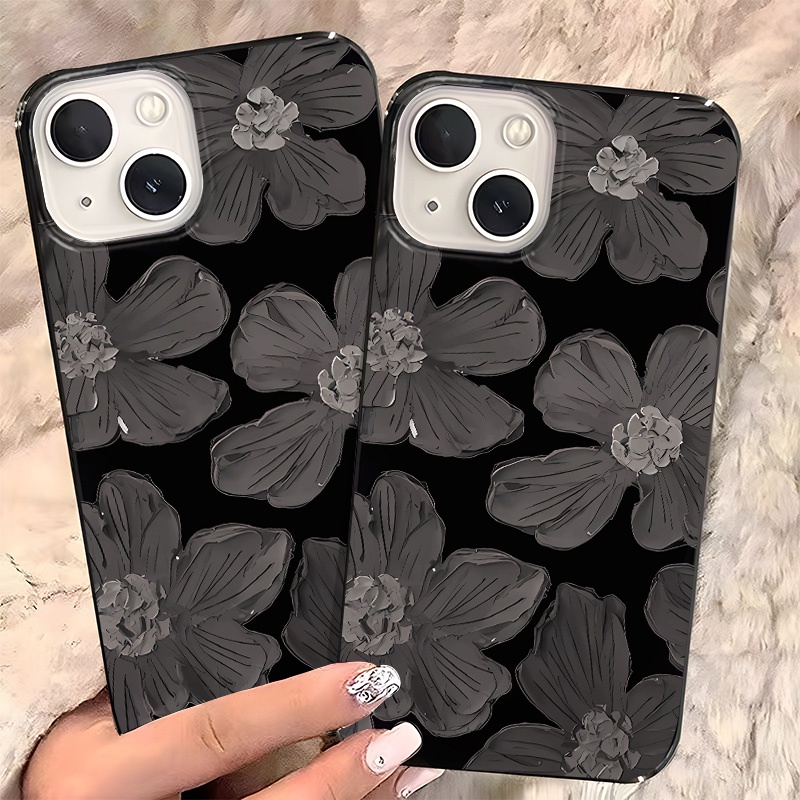 เคสโทรศัพท์ซิลิโคน TPU ใส แบบนิ่ม ลาย Aesthetic สีดํา สําหรับ IPhone 14 13 12 11 Pro Max 8 7 Plus X XR XS SE 2020