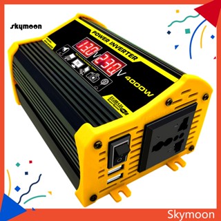 Skym* อะแดปเตอร์แปลงไฟ DC 12V เป็น AC 220V 110V พอร์ต USB คู่ 4000W สําหรับรถยนต์