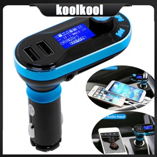 Kool เครื่องเล่น MP3 บลูทูธ 2 1 เครื่องส่งสัญญาณ FM SD LCD ที่ชาร์จ USB คู่ และรีโมตคอนโทรล สําหรับรถยนต์