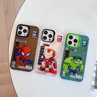 เคสไอโฟน Marvel Animation Hulk Iron Man Spider-Man case for iphone11 13 14promax case for iPhone11 12 13 14 Pro max iPhone xr iPhone14promax black green Camera protection cases iPhone11 13Pro 12promax cover