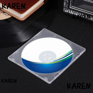 Karen กล่องเก็บแผ่น CD DVD ซีดี แบบใส ทรงสี่เหลี่ยม แบบบาง ติดตั้งได้ 20 ชิ้น