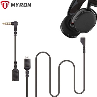 Myron สายเคเบิลต่อขยายหูฟังไมโครโฟน 3.5 มม. แบบพกพา แบบเปลี่ยน สําหรับ SteelSeries