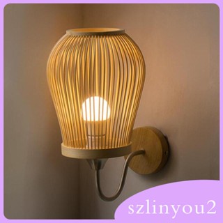 [szlinyou2] โคมไฟไม้ไผ่ E27 สไตล์วินเทจ สําหรับคาเฟ่ โรงแรม