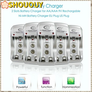 Shououy แท่นชาร์จแบตเตอรี่อัจฉริยะ แบบพกพา ชาร์จเร็ว สําหรับ AA/AAA 9V Ni-MH