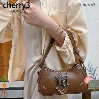 Cherry3 กระเป๋าถือ กระเป๋าสะพายไหล่ หนัง Pu ทรงสี่เหลี่ยม แต่งสายโซ่คล้อง สีพื้น สไตล์เรโทร สําหรับสตรี