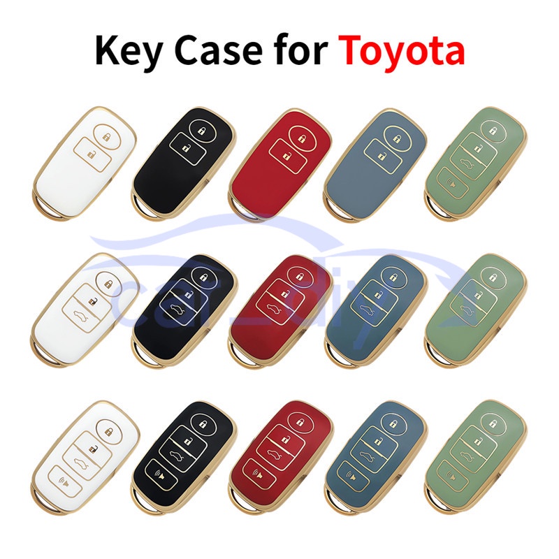 เคสรีโมตกุญแจรถยนต์ TPU ขอบทอง หรูหรา สําหรับ Toyota Ativa Myvi Alza Veloz Axia 2021 2022 Kunci