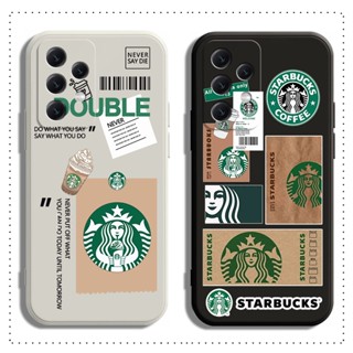 เคส Samsung A32 A73 A53 A33 A23 A13 A04S A72 A52 A52S A42 M42 A22 M22 M32 A12 M12 4G 5G โทรศัพท์มือถือแบบนิ่ม ลาย Starbucks สีดํา ขาว สําหรับ