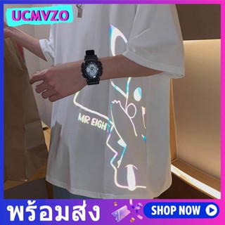 เสื้อยืดแขนสั้น ลายปิกาจู สีสะท้อนแสง