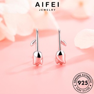 AIFEI JEWELRY เครื่องประดับ Silver ต้นฉบับ ห่วง ดอกทิวลิปสด แท้ แฟชั่น เกาหลี ตุ้มหู ต่างหู หนีบ เครื่องประดับ 925 เงิน ผู้หญิง E782