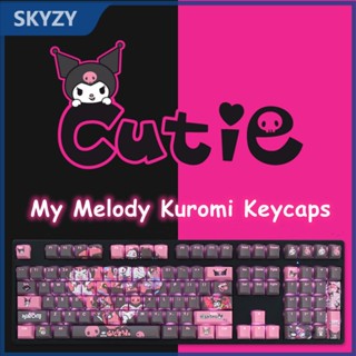 Kuromi Keycaps Cherry Profile อะนิเมะ My Melody PBT Dye Sub ชุดปุ่มกดคีย์บอร์ด Keycap