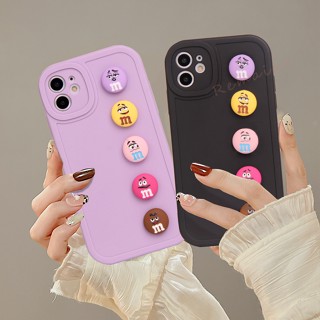 เคสซิลิโคนนิ่ม ลายการ์ตูนถั่ว M 3D สําหรับ iPhone 11 12 13 14 Pro MAX Plus Mini X XR XS MAX 6 S 7 8 Plus SE 2020 11Pro 12pro 13Pro