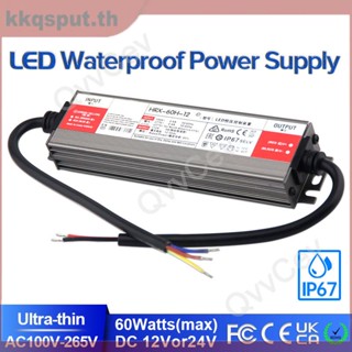 หม้อแปลงไฟ LED 60W DC12V DC24V IP67 กันน้ํา สําหรับพาวเวอร์ซัพพลาย AC100-265V 60W