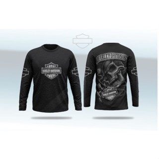 Davidson เสื้อยืดแขนยาว พัฒนาการ Harley สําหรับผู้ชาย 005