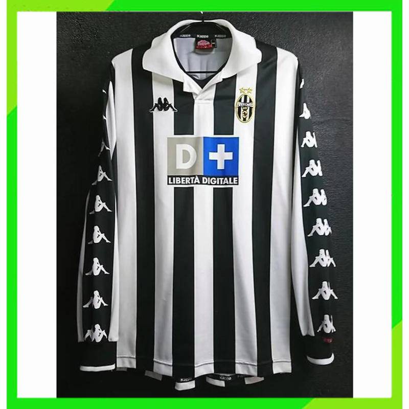 เสื้อยืดแขนยาว ลายทีมชาติฟุตบอล Juventus Gaopin 1999 2000 season ชุดเหย้า