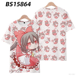 Ellen Touhou เสื้อยืดลําลอง แขนสั้น พิมพ์ลายกราฟฟิค Hakurei Reimu ทรงหลวม พลัสไซซ์ สําหรับทุกเพศ