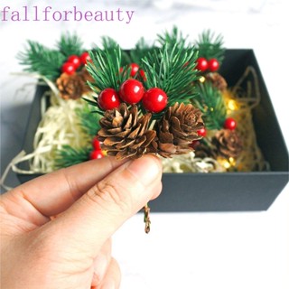 FALLFORBEAUTY Artificial Berry Simulation DIY Party Decoration Berry Branches Holly with Green Leaves Xmas Christmas Decorations