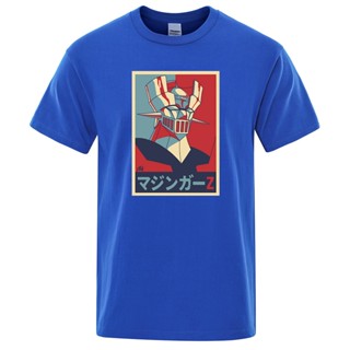 QGเสื้อยืดพิมพ์ลายแฟชั่น เสื้อยืดลําลอง แขนสั้น คอกลม พิมพ์ลายอนิเมะ Mazinger Z ระบายอากาศ สไตล์ญี่ปุ่น แฟชั่นสําหรับผู้