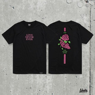 GOOD YF[ปรับแต่งได้]Just Say Bad ® เสื้อยืดลาย แนวสตรีท  รุ่น กุหลาบ Love Rose ดำ ขาว ( ลิขสิทธิ์แท้ ) แขนสั้น  TS