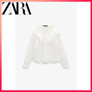 Zara ใหม่ เสื้อผ้าผู้หญิง กลวง ปักชั้นบน ตกแต่ง