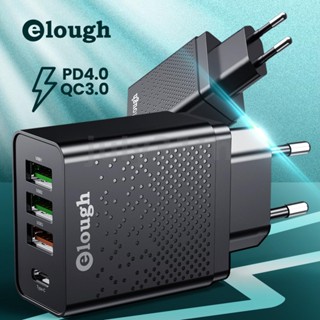 Elough อะแดปเตอร์ชาร์จ USB PD 20W 4 พอร์ต 3USB Type-C QC3.0 PD4.0 ปลั๊ก EU