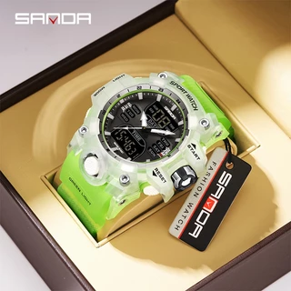 Sanda นาฬิกาข้อมือสปอร์ต กันน้ํา กันตก อเนกประสงค์ คุณภาพอุตสาหกรรมทหาร SD6126-2