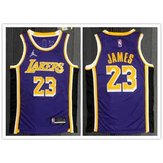 เสื้อกีฬาบาสเก็ตบอล ลายทีม nba Los Angeles Lakers No.23 James สีม่วง สไตล์คลาสสิก 2022 664900