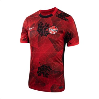 เสื้อกีฬาแขนสั้น ลายทีมชาติฟุตบอล Canada สีแดง สําหรับผู้ชาย 2023