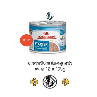 **12 กระป๋อง** Royal Canin Starter Mouse อาหารลูกสุนัข และ แม่ตั้งท้อง 195g