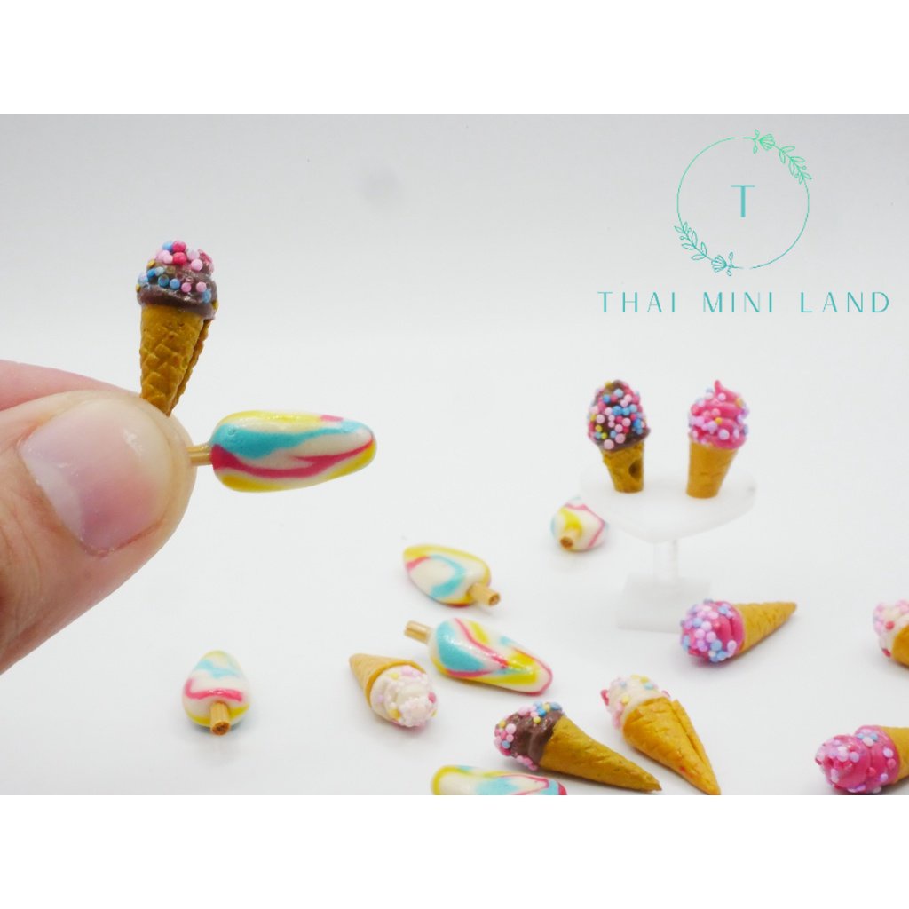 ไอศกรีมโคนจิ๋ว เรนโบว์จิ๋ว (ราคา/ชิ้น)  ไอศกรีมโคน ไอศกรีม ขนมจิ๋ว ของจิ๋ว ไอตืม ไอติมจิ๋ว เรนโบว์ ข