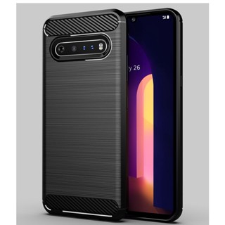 เคสโทรศัพท์มือถือ ซิลิโคนนิ่ม TPU คาร์บอนไฟเบอร์ สําหรับ LG V60 ThinQ LG V60ThinQ