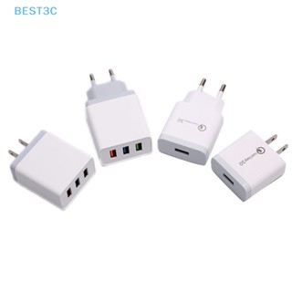 Best3c ได้รับการรับรอง 18W ชาร์จเร็ว 3.0 อะแดปเตอร์ชาร์จ USB ติดผนัง อย่างรวดเร็ว US / EU ขายดี