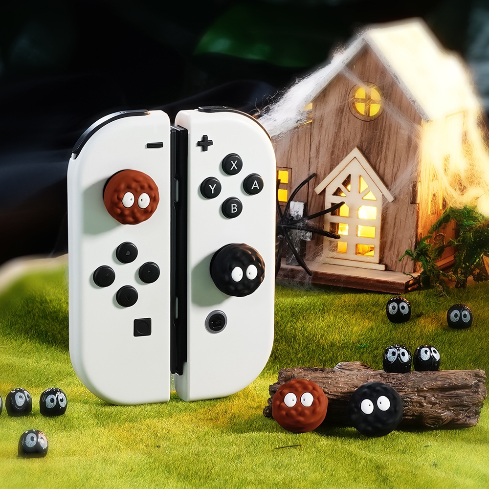 ฝาครอบปุ่มกดจอยสติ๊ก ซิลิโคนนิ่ม ลายน่ารัก 3D สําหรับ Nintendo Switch Joycon OLED Lite