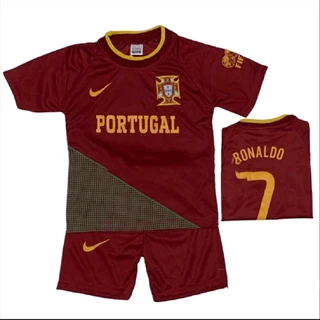 ชุดเสื้อฟุตบอลเด็ก โปรตุเกส ฟุตบอลโลก 2022 คุณภาพสูง / รอนโลโด เสื้อเจอร์ซีย์