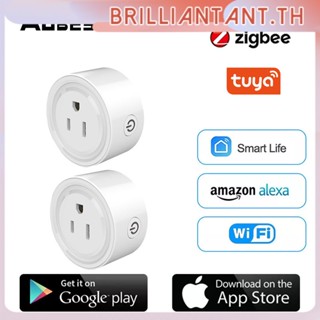 Zigbee Tuya Smart Socket Smartplug Tuya Zigbee Smart Power Control ผ่าน Zigbee Smart Wifi Gateway,คำสั่งเสียงผ่าน Google Home Bri